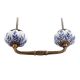 Blue Agapanthus Floral  Ceramic Bridge Handle